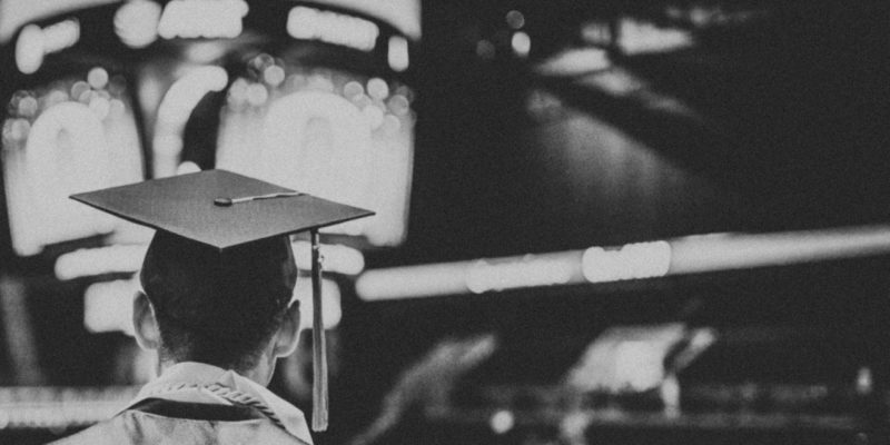 graduation in black and white