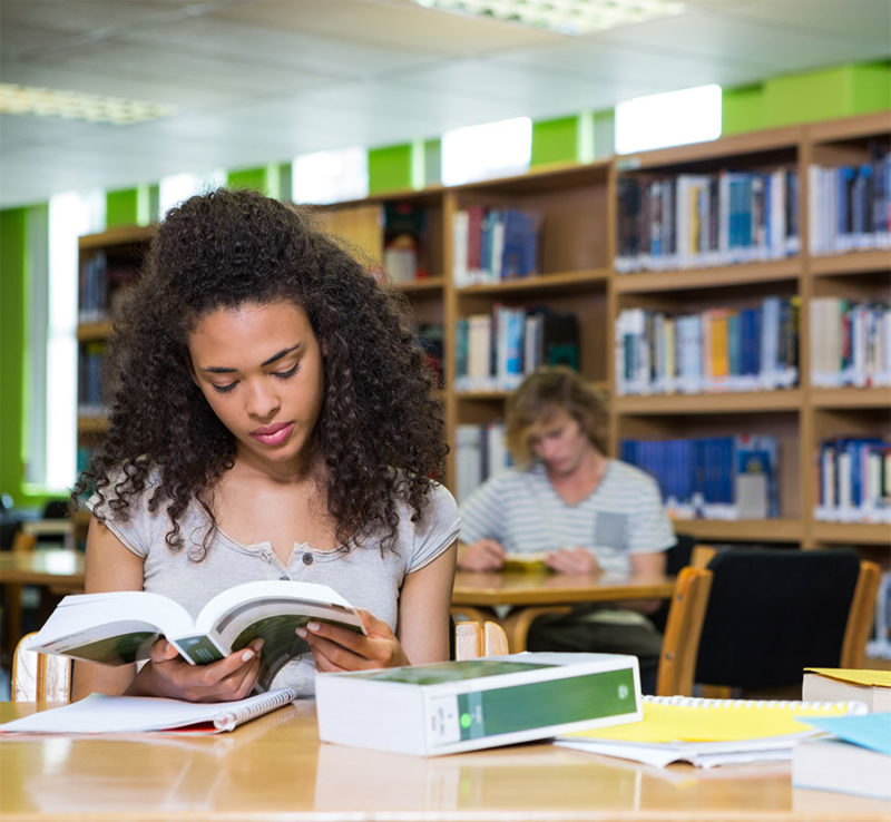 Studying In Library