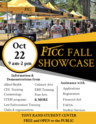 Flyer with information about the 2022 FTCC Fall Showcase