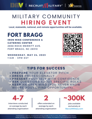 Fortbragg Iron Mike Military Hiring Event