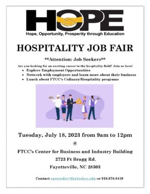 H.o.p.e. Hospitality Job Fair Flyer Job Seeker