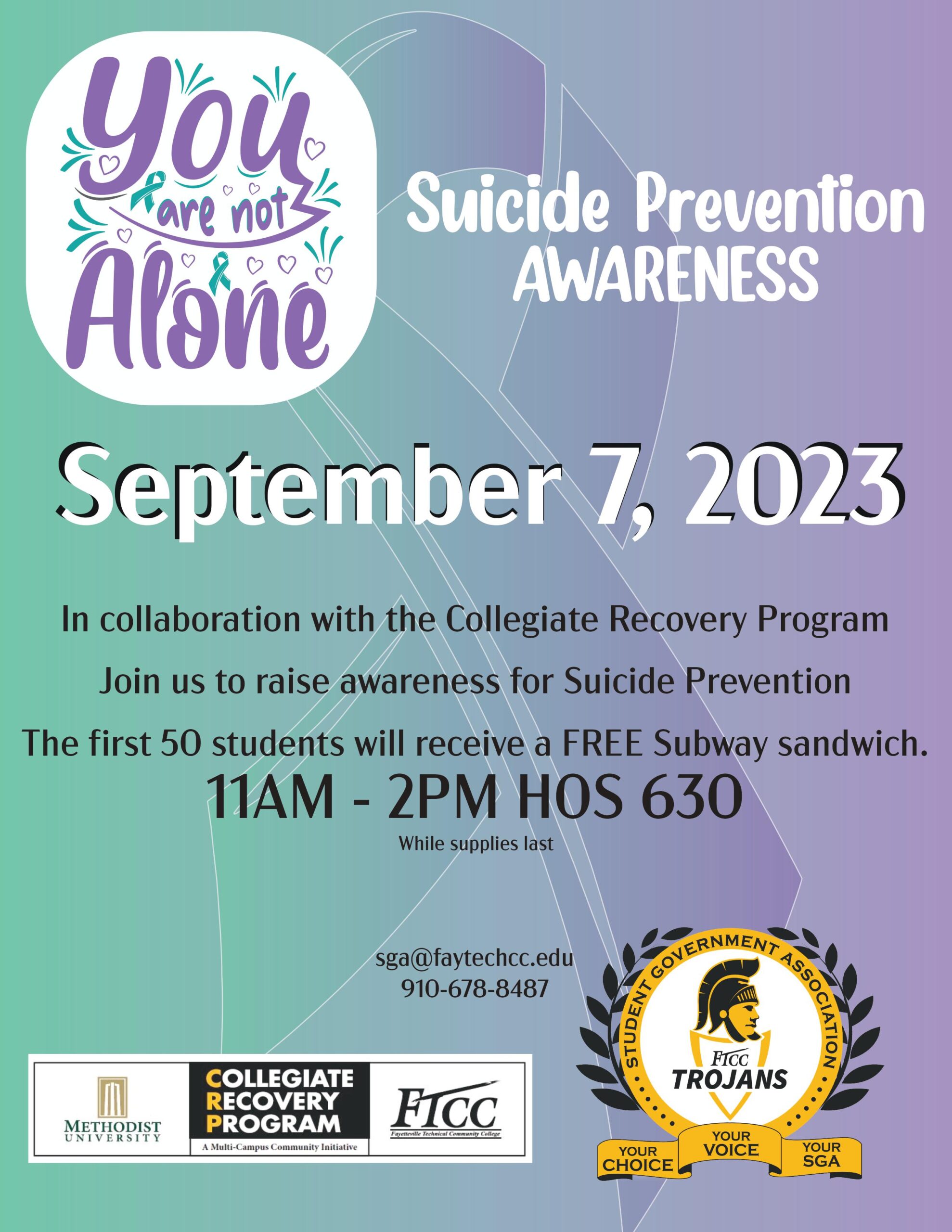 Suicide Awareness event flyer