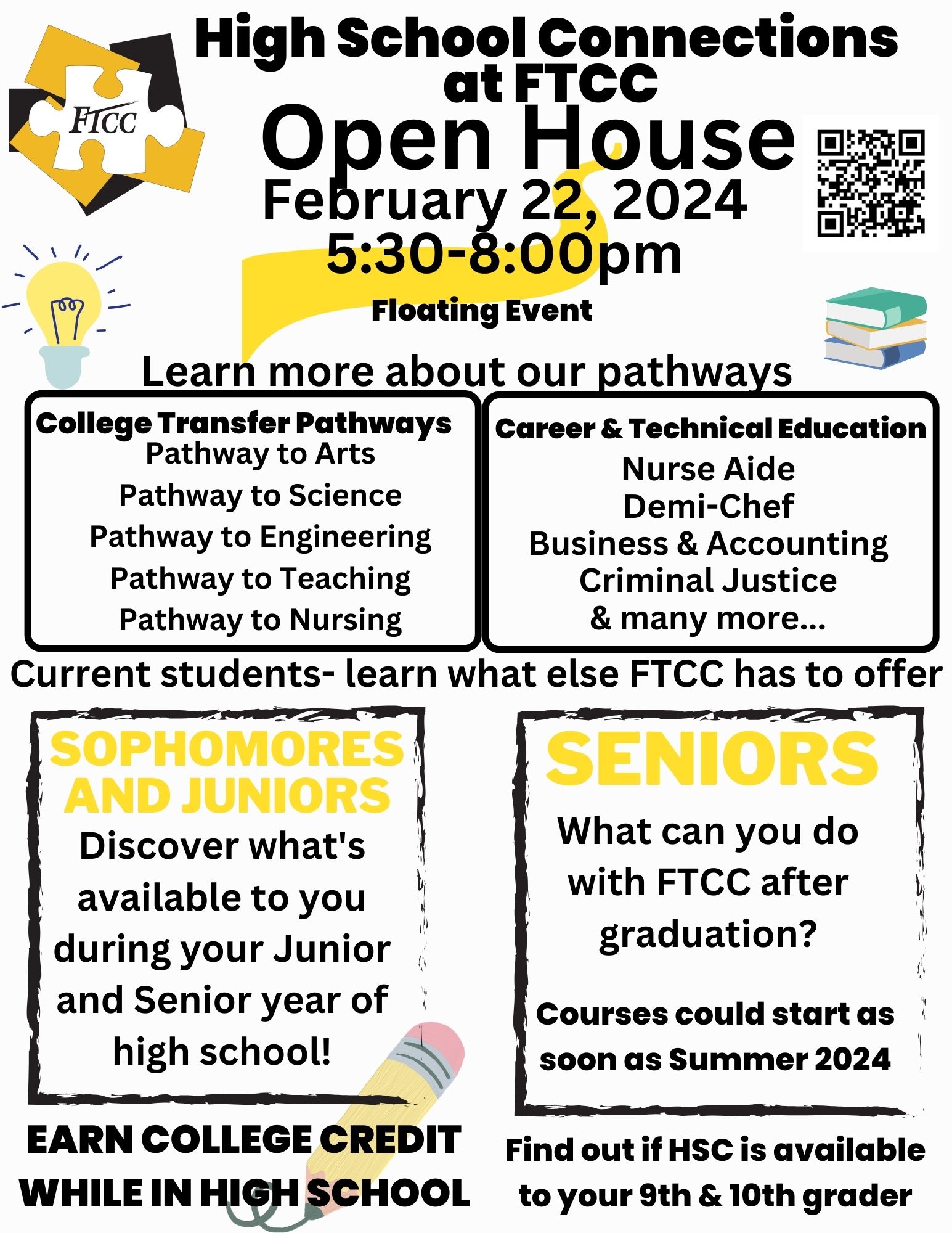 image promoting High School Connections Open House on February 22, 2024.