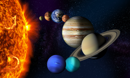 Digital illustration of the Solar System.