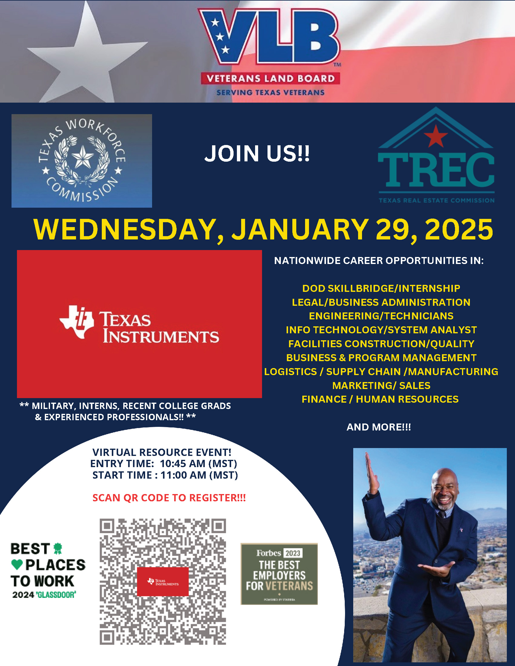 Texas Instruments Career Fair Flyer January 29 2025