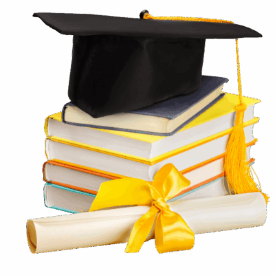 Graduation Cap On Top Of Books