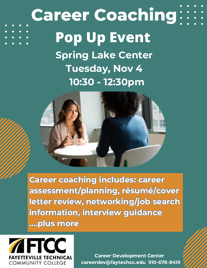 Fall 2025 Semester Popup Events Career Coaching Nov 4 1
