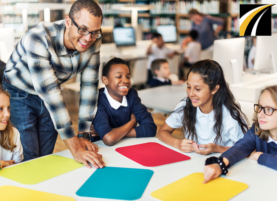 Early Childhood Teacher Instructing Students.