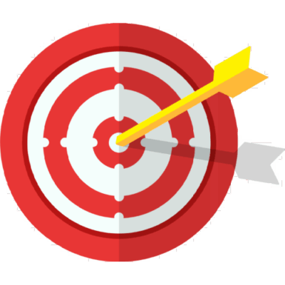 Red And White Target With Yellow Arrow