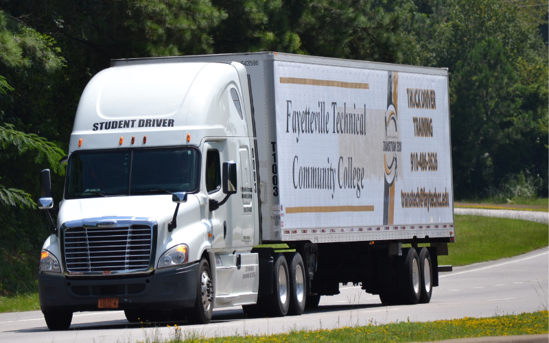 Ftcc Student Driving Truck For Cdl