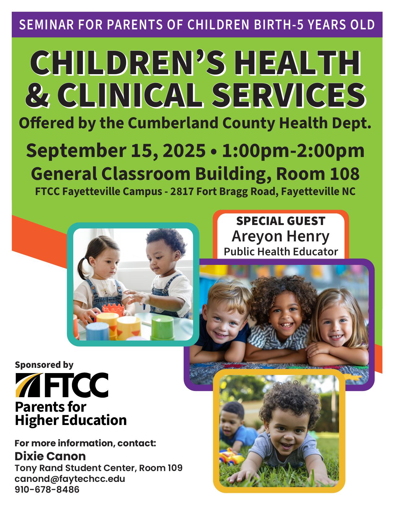Pfhe. Children's Health & Clinical Services Flyer 2