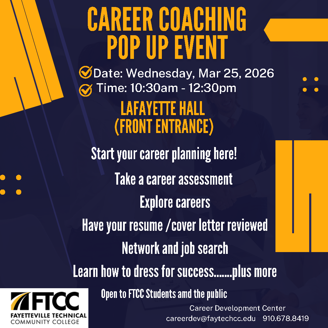 Career Coaching Event Flyer for March 25, 2026