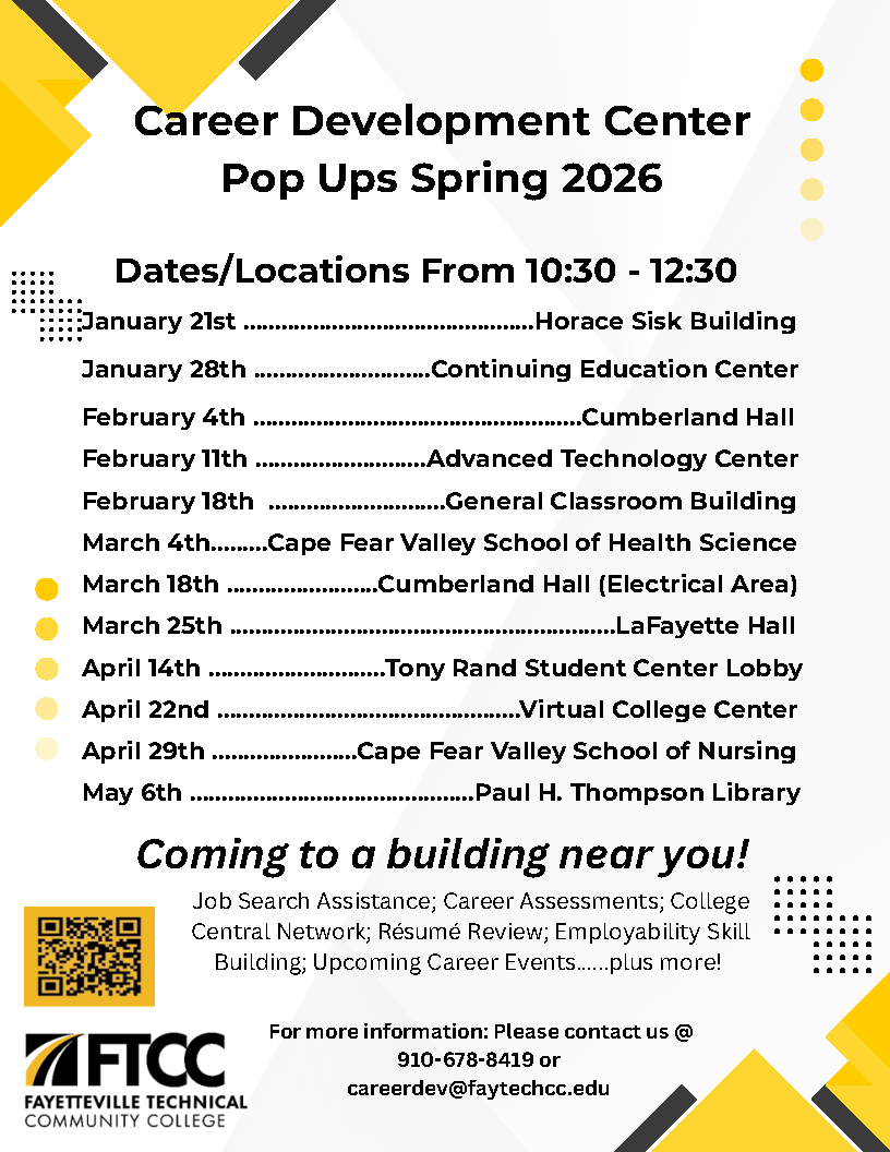 Spring 2026 Pop Up Schedule