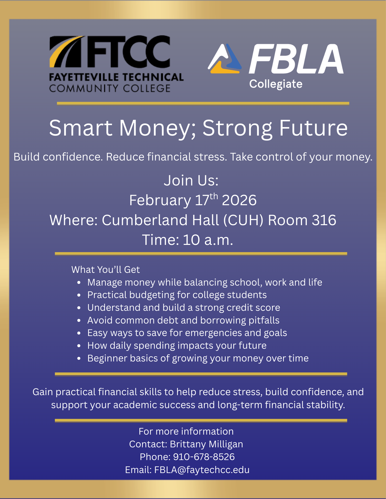 Fbla Financial Event Flyer