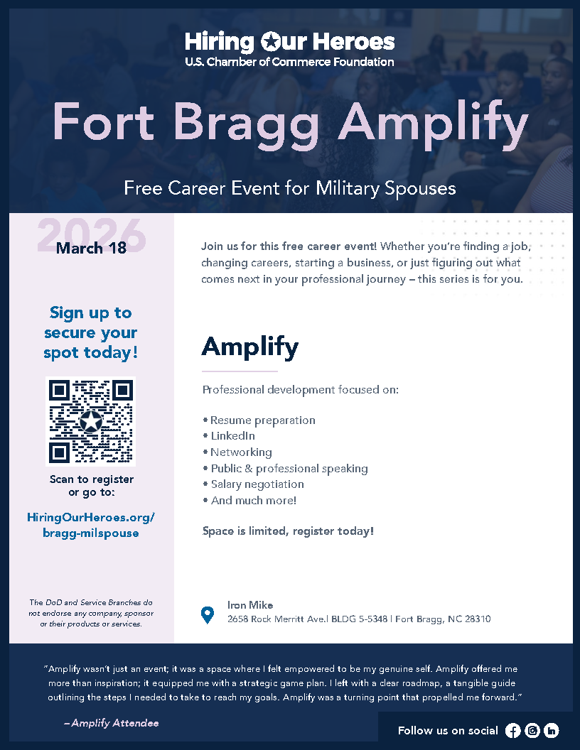 Military Spouses Hiring Event Ft Bragg Amplify One Day