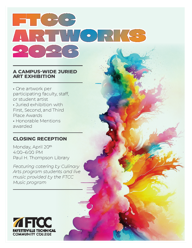Ftcc Artworks 2026 – Campus Wide Juried Art Exhibition (closing Reception) Flyer