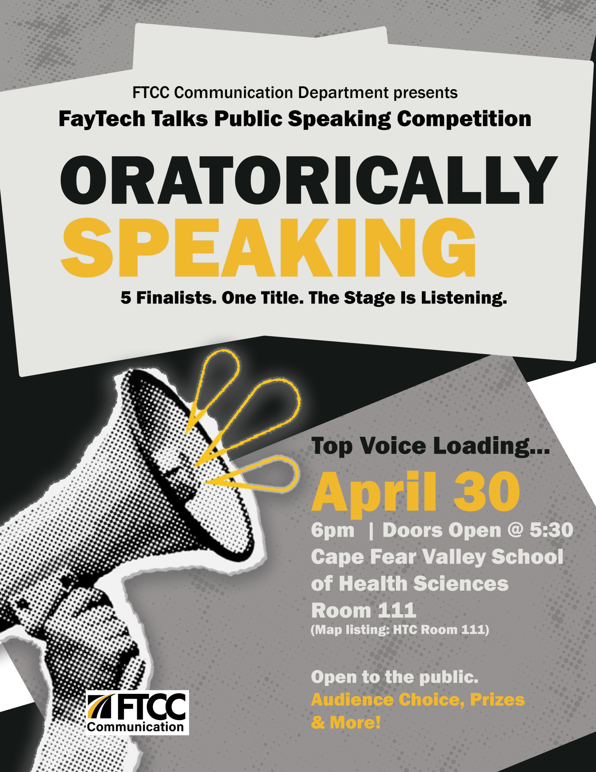 Fay tech talks 2026. Event is on Thursday, April 30, 2026. Doors open at 5:30 PM.