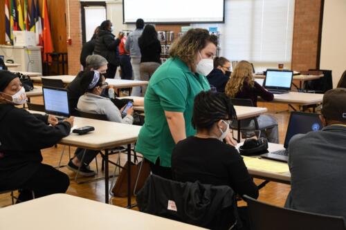 Family Fusion event with students and parents engaging in learning about FTCC program and course options. 