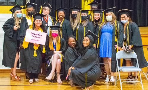 039 - Respiratory Therapy graduates pose together