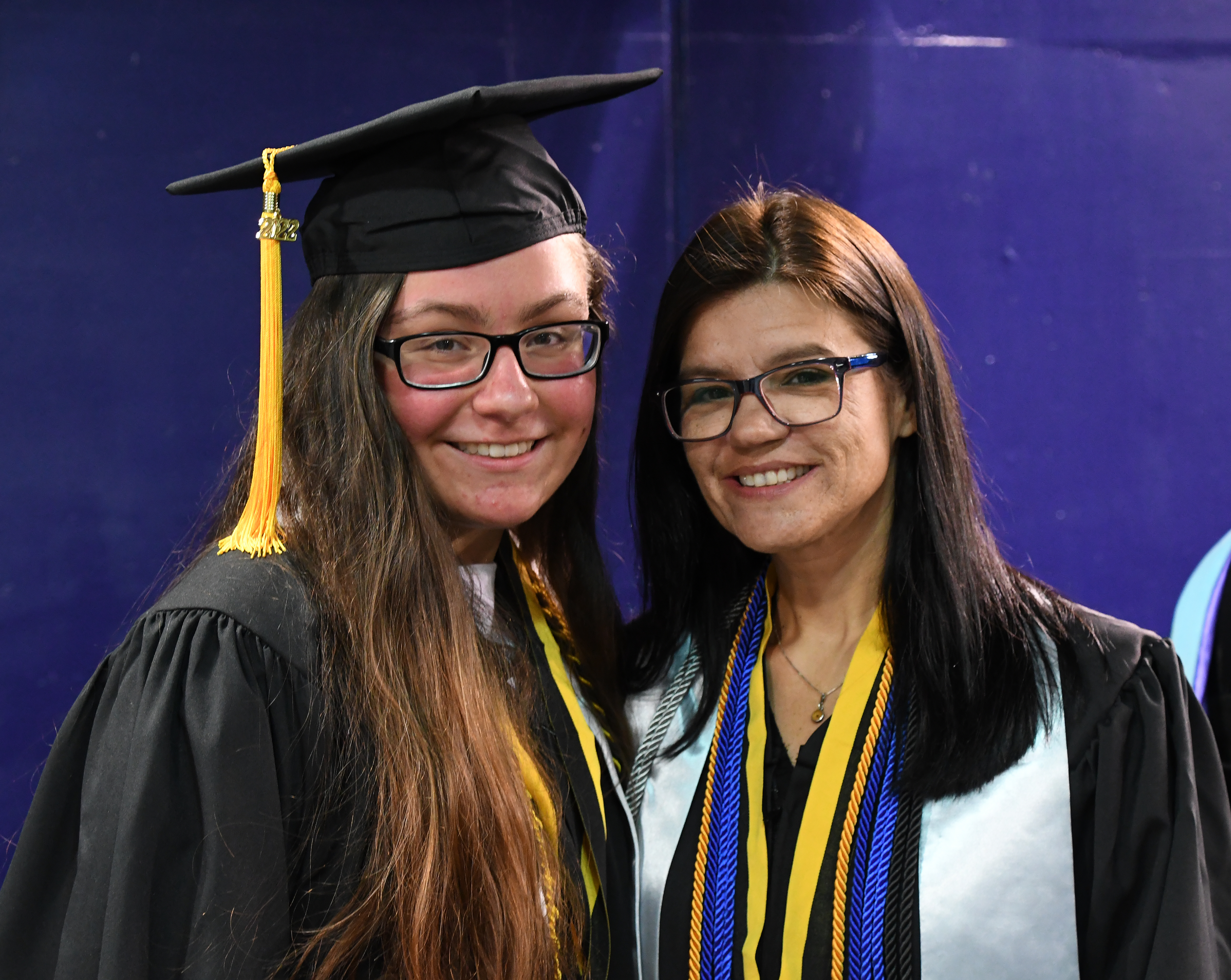 Student Government Association officers Jenna Warnock and Heather Spexarth smile at the camera.