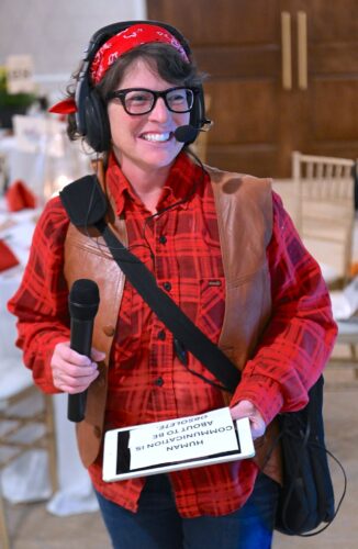 Torie Quismundo Speaking At Blue Grass Event