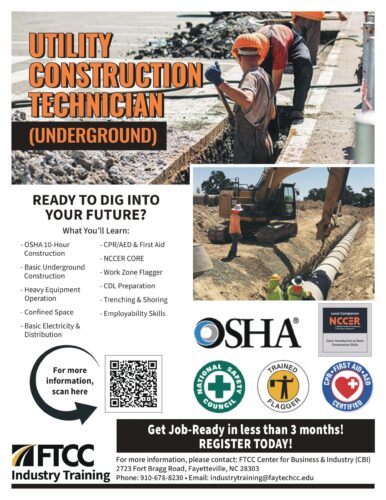 Utility Construction Technician (Underground) training program flyer