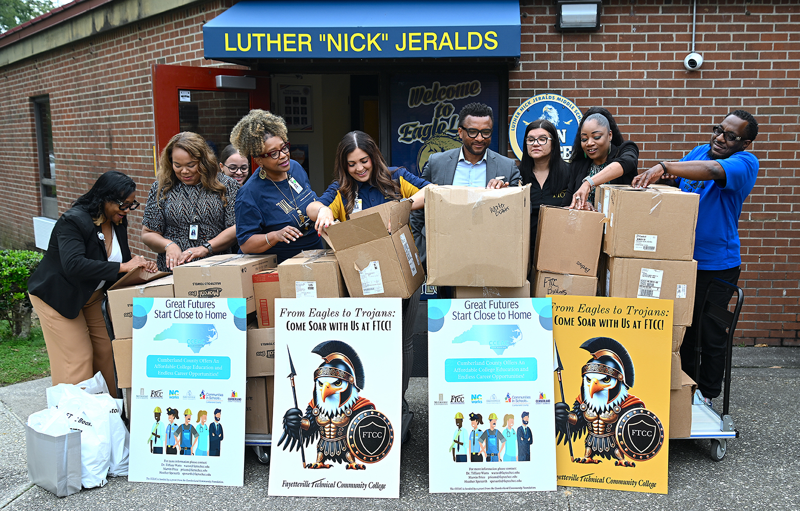 FTCC makes donation to Luther "Nick" Jeralds Middle School